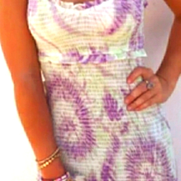 Lavender tie dye smocked mini - Picture 3 of 6